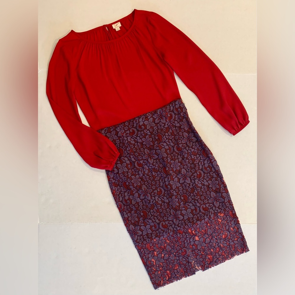 Laced two tone skirt